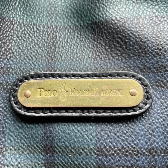 RALPH LAUREN Black Watch Plaid Drawstring Backpack Sling Messenger Bag - Picture 6 of 9